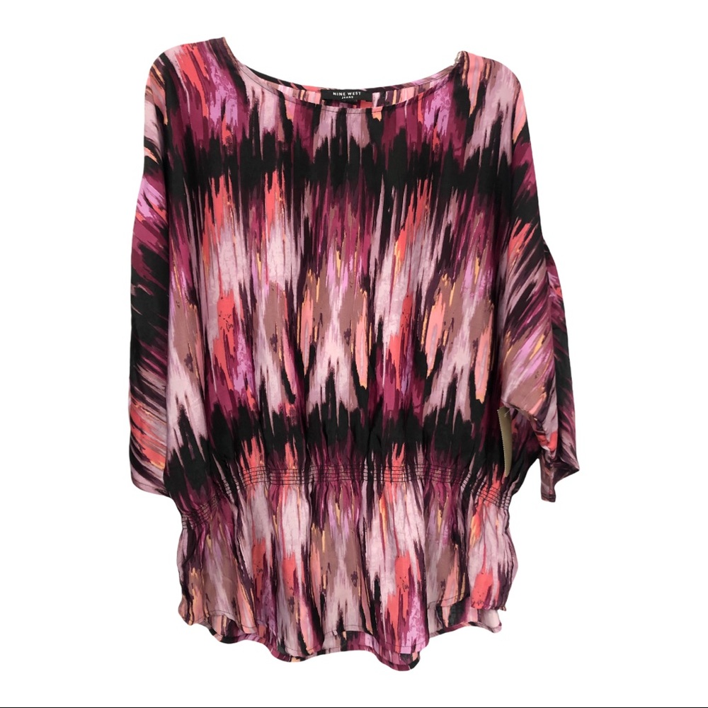 Nine West blouson top Large feminine and flirty